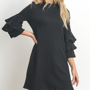Kennedy Black Ruffle Short Dress